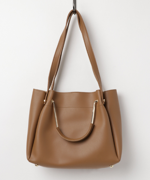 RIVE DROITE（リヴドロワ）の「メタル2WayトートM（ショルダーバッグ・レディース・ブラウン/グレー/レッド・MEDIUM）」の12枚目の写真