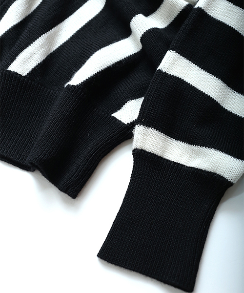 SHAREEF（シャリーフ）の「BIAS STRIPE DOLMAN P/O（ニット/セーター・メンズ・ピンク系その他/ホワイト/イエロー・1/2）」の9枚目の写真