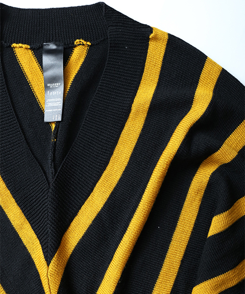 SHAREEF（シャリーフ）の「BIAS STRIPE DOLMAN P/O（ニット/セーター・メンズ・ピンク系その他/ホワイト/イエロー・1/2）」の11枚目の写真