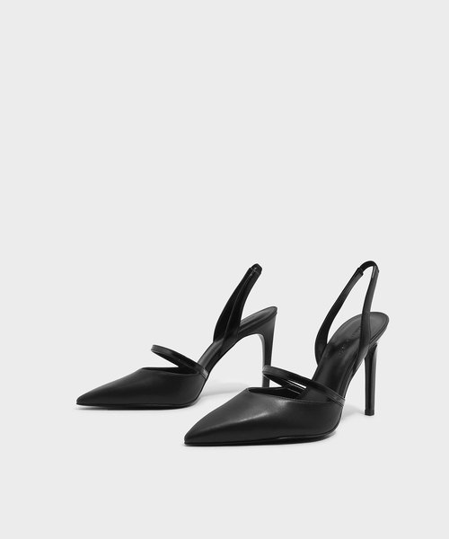CHARLES & KEITH(チャールズ & キース)の「スリングバックヒール / SLINGBACK HEELS(パンプス・レディース・ピンク/ブラック・22.5cm/24.5cm/25cm/23cm/23.5cm)」の3枚目の写真