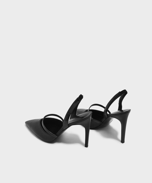 CHARLES & KEITH(チャールズ & キース)の「スリングバックヒール / SLINGBACK HEELS(パンプス・レディース・ピンク/ブラック・22.5cm/24.5cm/25cm/23cm/23.5cm)」の4枚目の写真