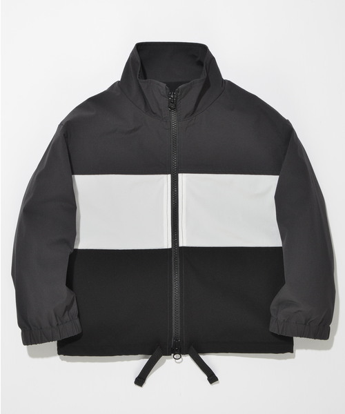 SUPERTHANKS（スーパーサンクス）の「配色ブルゾン（ブルゾン・キッズ・ブラック/ベージュ/ホワイト/グレー・100/110/120/130）」の2枚目の写真