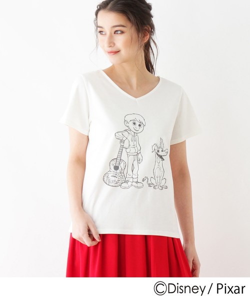 grove(グローブ)の「ミゲルとダンテ/Tシャツ(リメンバー・ミー)(Tシャツ/カットソー・レディース・イエロー/オフホワイト・02/03)」の4枚目の写真
