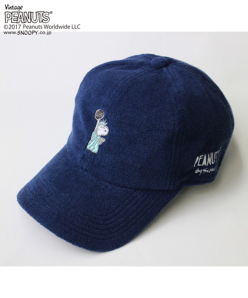 PEANUTS（ピーナッツ）の「【PEANUTS / ピーナッツ】STATE OF LIBERTYスヌーピーPILEベースボールキャップ（キャップ・メンズ・ブラック/ミックスグレー/ネイビー・FREE）」の3枚目の写真
