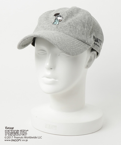 PEANUTS（ピーナッツ）の「【PEANUTS / ピーナッツ】STATE OF LIBERTYスヌーピーPILEベースボールキャップ（キャップ・メンズ・ブラック/ミックスグレー/ネイビー・FREE）」の6枚目の写真