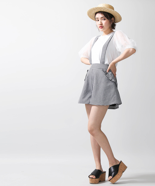 WEGO（ウィゴー）の「WEGO/サスペンダー付きフリルキュロット（その他