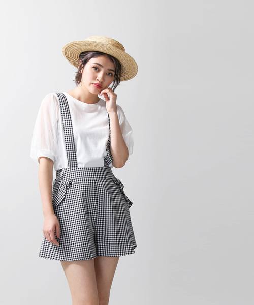 WEGO（ウィゴー）の「WEGO/サスペンダー付きフリルキュロット（その他