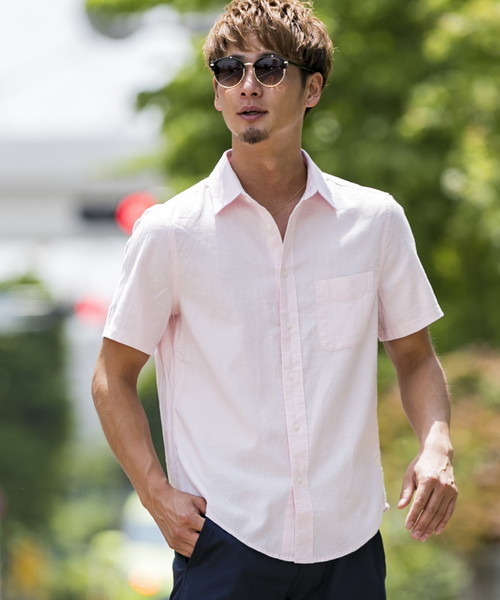 ADMIX/ATELIER SAB MEN(アドミックスアトリエサブメン)の「ストレッチ麻/半袖レギュラ-シャツ(シャツ/ブラウス・メンズ・ホワイト/ブラック/ダークグリーン/ネイビー/ターコイズブルー/ミント/ロイヤルブルー/ライトイエロー/ライトピンク/ワインレッド/オレンジ/ブルー/サックスブルー/ピンク系その他・LL/M/L/48/50)」の13枚目の写真