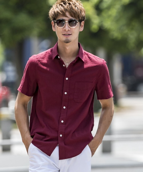 ADMIX/ATELIER SAB MEN(アドミックスアトリエサブメン)の「ストレッチ麻/半袖レギュラ-シャツ(シャツ/ブラウス・メンズ・ホワイト/ブラック/ダークグリーン/ネイビー/ターコイズブルー/ミント/ロイヤルブルー/ライトイエロー/ライトピンク/ワインレッド/オレンジ/ブルー/サックスブルー/ピンク系その他・LL/M/L/48/50)」の14枚目の写真