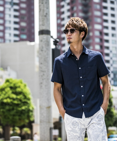 ADMIX/ATELIER SAB MEN(アドミックスアトリエサブメン)の「ストレッチ麻/半袖レギュラ-シャツ(シャツ/ブラウス・メンズ・ホワイト/ブラック/ダークグリーン/ネイビー/ターコイズブルー/ミント/ロイヤルブルー/ライトイエロー/ライトピンク/ワインレッド/オレンジ/ブルー/サックスブルー/ピンク系その他・LL/M/L/48/50)」の15枚目の写真