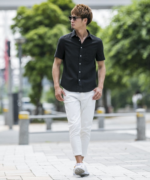 ADMIX/ATELIER SAB MEN(アドミックスアトリエサブメン)の「ストレッチ麻/半袖レギュラ-シャツ(シャツ/ブラウス・メンズ・ホワイト/ブラック/ダークグリーン/ネイビー/ターコイズブルー/ミント/ロイヤルブルー/ライトイエロー/ライトピンク/ワインレッド/オレンジ/ブルー/サックスブルー/ピンク系その他・LL/M/L/48/50)」の20枚目の写真