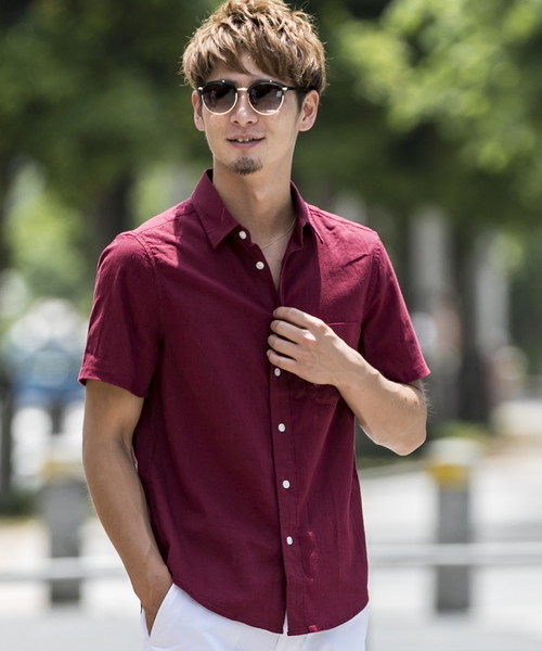 ADMIX/ATELIER SAB MEN(アドミックスアトリエサブメン)の「ストレッチ麻/半袖レギュラ-シャツ(シャツ/ブラウス・メンズ・ホワイト/ブラック/ダークグリーン/ネイビー/ターコイズブルー/ミント/ロイヤルブルー/ライトイエロー/ライトピンク/ワインレッド/オレンジ/ブルー/サックスブルー/ピンク系その他・LL/M/L/48/50)」の21枚目の写真