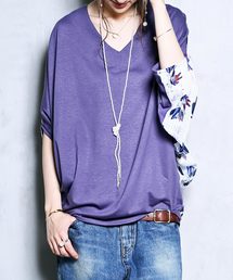 antiqua | 柄ドルマントップス(Tシャツ/カットソー)