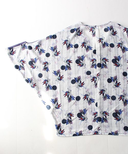 antiqua(アンティカ)の「柄ドルマントップス(Tシャツ/カットソー・レディース・バイオレット・FREE)」の8枚目の写真