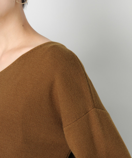 LOWRYS FARM（ローリーズファーム）の「ミラノリブＶネックプルオーバー　805086（ニット/セーター・レディース・ブラック/ベージュ/ブラウン/オフホワイト/ホワイト×ブラック・MEDIUM/LARGE）」の10枚目の写真