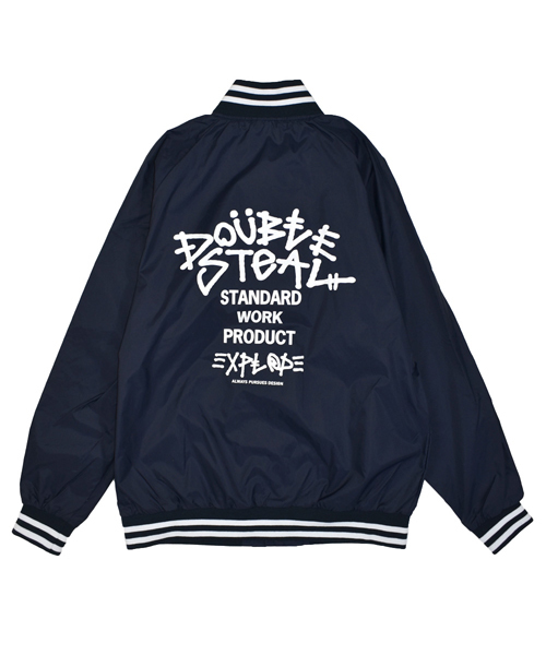 DOUBLE STEAL（ダブルスティール）の「EXPLOPE Nylon スタジアムジャンパー（スタジャン・メンズ・ブラック/ネイビー/バーガンディー・MEDIUM/LARGE/X-LARGE）」の3枚目の写真