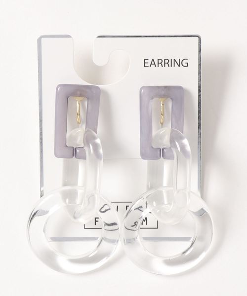 LOWRYS FARM（ローリーズファーム）の「クリア３レンリングイヤリング　831846（イヤリング・レディース・アイボリー/ブラウン/ブルー・FREE）」の3枚目の写真