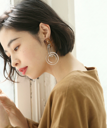 LOWRYS FARM | クリア３レンリングイヤリング　831846(イヤリング)