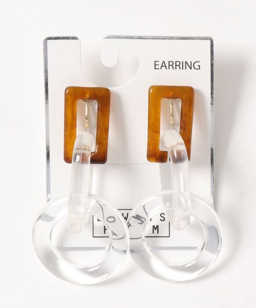 LOWRYS FARM（ローリーズファーム）の「クリア３レンリングイヤリング　831846（イヤリング・レディース・アイボリー/ブラウン/ブルー・FREE）」の5枚目の写真