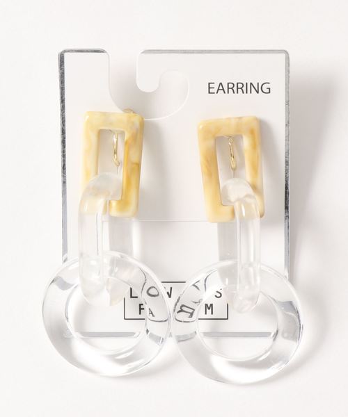 LOWRYS FARM（ローリーズファーム）の「クリア３レンリングイヤリング　831846（イヤリング・レディース・アイボリー/ブラウン/ブルー・FREE）」の7枚目の写真