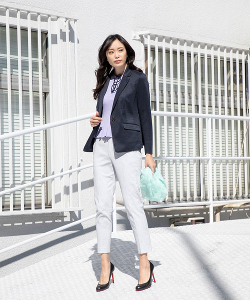 A/C DESIGN BY ALPHA CUBIC（エーシーデザインバイアルファキュービック）の「【セットアップ対応】テーパードパンツ（その他パンツ・レディース・ライトグレー/ブルー/オフホワイト・67/64/61/70）」の18枚目の写真