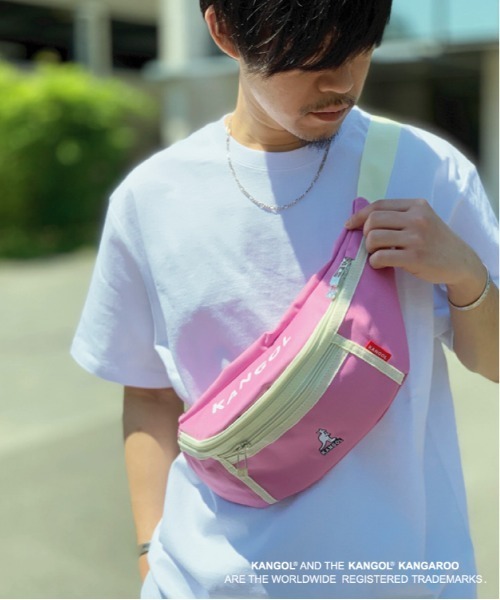 KANGOL（カンゴール）の「【 KANGOL / カンゴール】 KANGOL ウエストバッグ（ボディバッグ/ウエストポーチ・メンズ・グレー/ピンク/ブラック×ホワイト/ブラック系その他/ベージュ・FREE）」の5枚目の写真