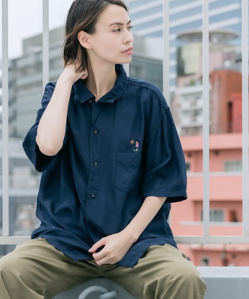 REMI RELIEF/レミレリーフ レーヨンオープンシャツ 刺繍（シャツ