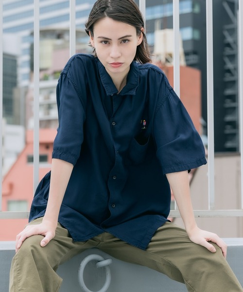 REMI RELIEF/レミレリーフ レーヨンオープンシャツ 刺繍（シャツ