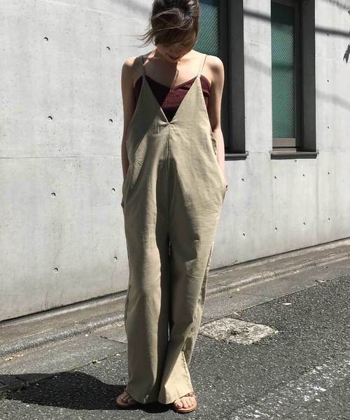 meJane(ミージェーン)の「コットンリネン/オーバーオール(サロペット/オーバーオール・レディース・ブラック/ベージュ・フリー)」の9枚目の写真