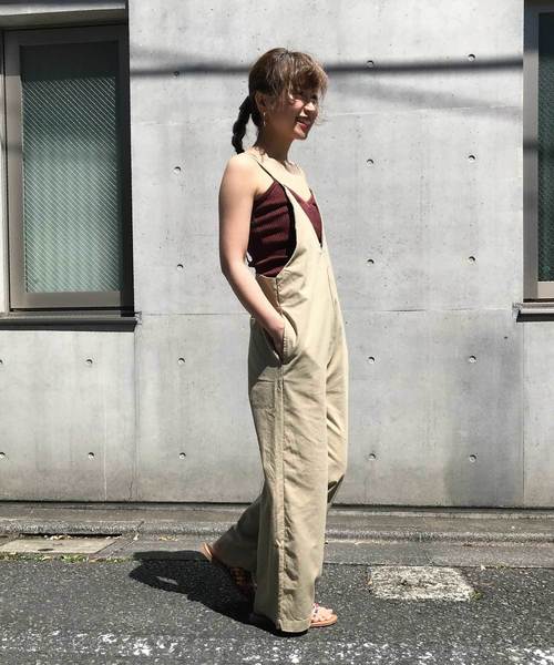 meJane(ミージェーン)の「コットンリネン/オーバーオール(サロペット/オーバーオール・レディース・ブラック/ベージュ・フリー)」の7枚目の写真