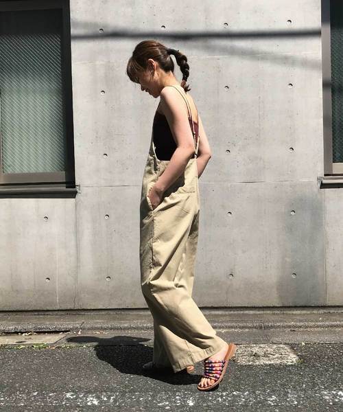 meJane(ミージェーン)の「コットンリネン/オーバーオール(サロペット/オーバーオール・レディース・ブラック/ベージュ・フリー)」の6枚目の写真