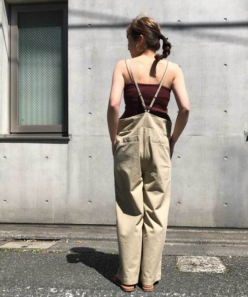 meJane(ミージェーン)の「コットンリネン/オーバーオール(サロペット/オーバーオール・レディース・ブラック/ベージュ・フリー)」の5枚目の写真