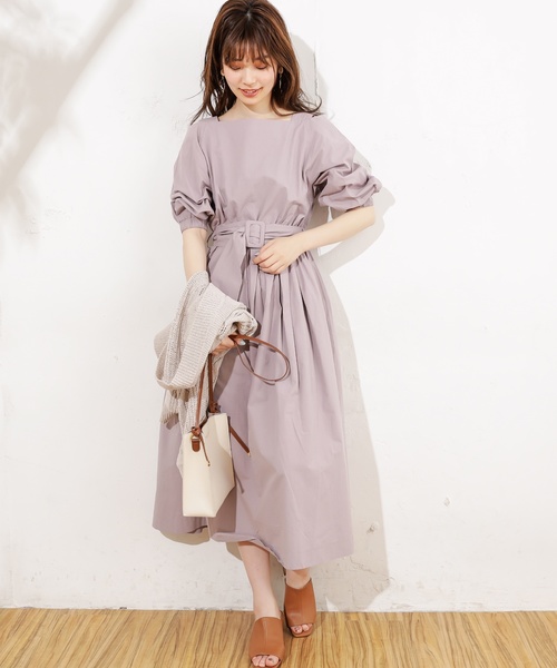 natural couture(ナチュラルクチュール)の「肌見せワンピース(ワンピース・レディース・ブラック/ベージュ/ライトベージュ/ピンク/ストライプ/その他・FREE)」の4枚目の写真