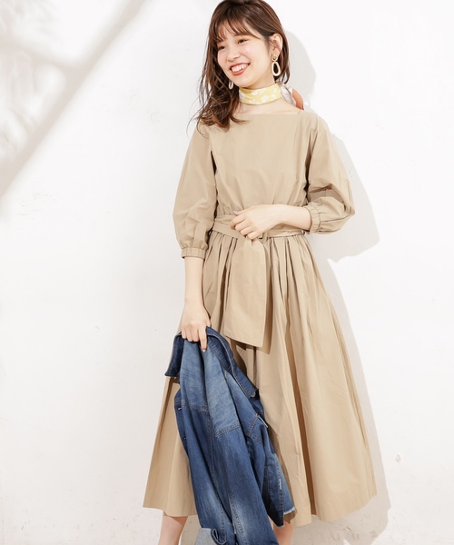 natural couture(ナチュラルクチュール)の「肌見せワンピース(ワンピース・レディース・ブラック/ベージュ/ライトベージュ/ピンク/ストライプ/その他・FREE)」の11枚目の写真