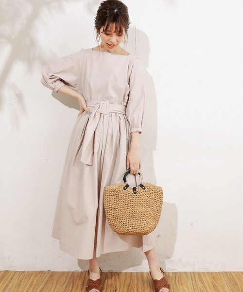 natural couture(ナチュラルクチュール)の「肌見せワンピース(ワンピース・レディース・ブラック/ベージュ/ライトベージュ/ピンク/ストライプ/その他・FREE)」の19枚目の写真