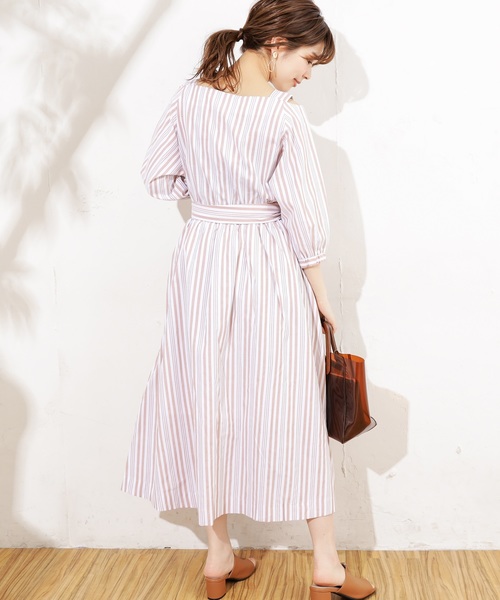 natural couture(ナチュラルクチュール)の「肌見せワンピース(ワンピース・レディース・ブラック/ベージュ/ライトベージュ/ピンク/ストライプ/その他・FREE)」の12枚目の写真