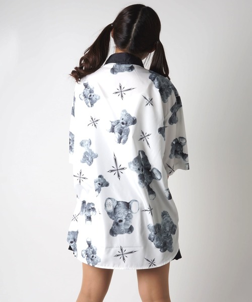 TRAVAS TOKYO/トラバス トーキョー バイカラーくまプリント半袖シャツ 未使用】TRAVAS TOKYO/バイカラーくまプリント半袖シャツ