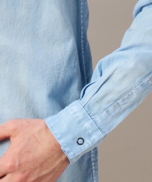 BEAUTY&YOUTH UNITED ARROWS（ビューティーアンドユースユナイテッドアローズ）の「BY ガーメントダイ ビエラ ウエスタン ワイドカラーシャツ◆（シャツ/ブラウス・メンズ・ライトブルー/ライトグレー・X-SMALL/LARGE/MEDIUM/SMALL/X-LARGE）」の10枚目の写真