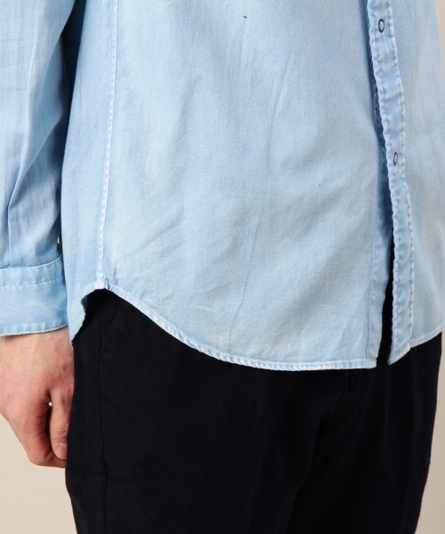 BEAUTY&YOUTH UNITED ARROWS（ビューティーアンドユースユナイテッドアローズ）の「BY ガーメントダイ ビエラ ウエスタン ワイドカラーシャツ◆（シャツ/ブラウス・メンズ・ライトブルー/ライトグレー・X-SMALL/LARGE/MEDIUM/SMALL/X-LARGE）」の3枚目の写真