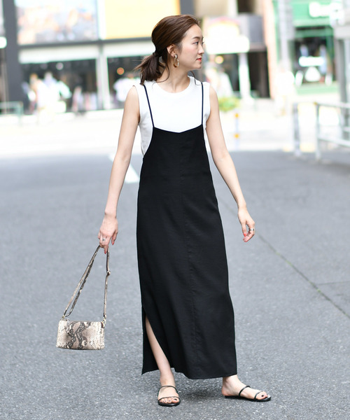 DouDou(ドゥドゥ)の「インナーセットワンピース(ワンピース・レディース・ブラック/ベージュ/ライトグリーン・FREE)」の4枚目の写真