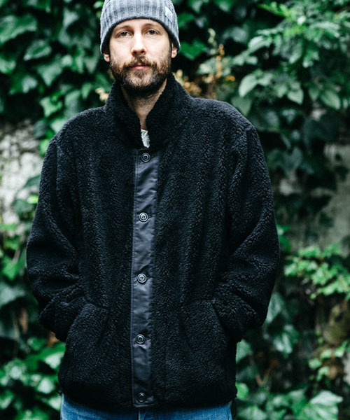 【定価26,400円】MR.OLIVE メルトンフリース ブルゾン L 黒 この時期のオススメのひとつ、フリースジャケット。「MR.OLIVE