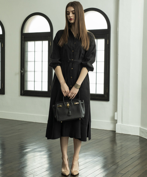 Emma Taylor（エマテイラー）の「ミリタリーロングシャツドレス（ワンピース・レディース・ブラック/オリーブ・38/36）」の7枚目の写真