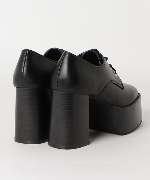 WEGO（ウィゴー）の「WEGO/レースアップボリュームヒールスクエアトゥシューズ（ドレスシューズ・レディース・ブラック/ライトベージュ/ブラック系その他・LARGE/MEDIUM）」の4枚目の写真