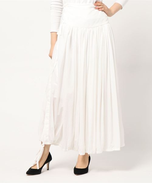 ゆゆゆ　RITOリト TWO FABRICSコンビネーションスカート 38 RITO（リト）の「【RITO(リト)】DRAWSTRING SKIRT（スカート
