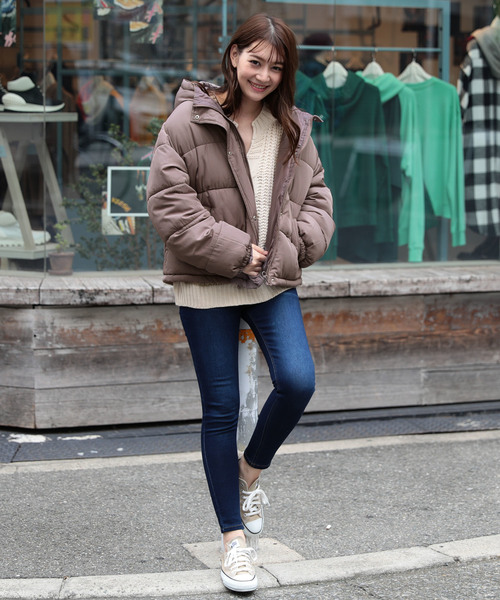 Doula Doula(ドゥーラドゥーラ)の「フード フェイクダウン(ダウンジャケット/コート・レディース・ブラック/オフホワイト/モカ/ライトカーキ・FREE)」の18枚目の写真