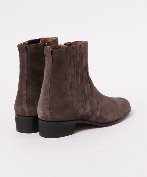 DouDou（ドゥドゥ）の「サイドゴアウエスタンショートブーツ（ブーツ・レディース・ベージュ/グレー・24.5cm/23.5cm）」の3枚目の写真