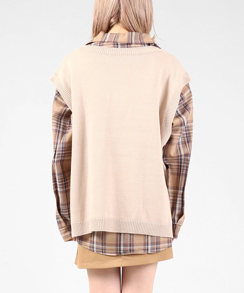 DING(ディング)の「DING/ポケット付きニットベスト(ベスト・レディース・ブラック/ベージュ/ネイビー・FREE)」の9枚目の写真