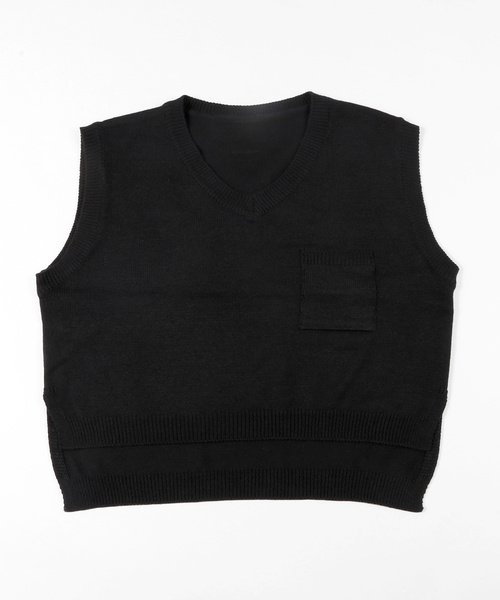 DING(ディング)の「DING/ポケット付きニットベスト(ベスト・レディース・ブラック/ベージュ/ネイビー・FREE)」の14枚目の写真