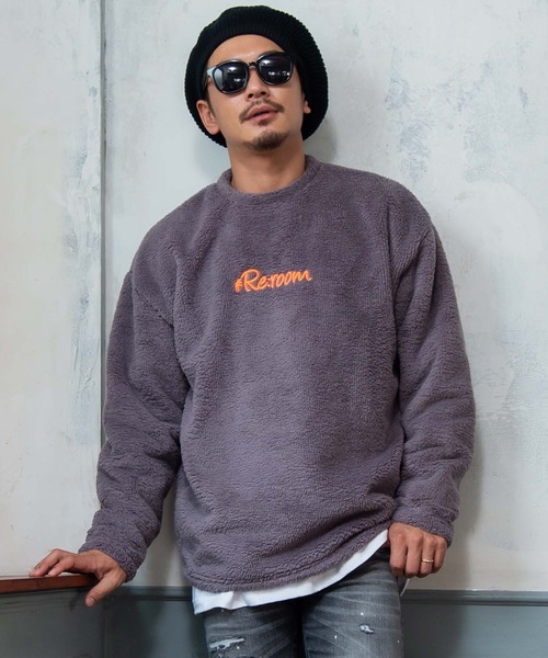 #Re:room（リルーム）の「3Dロゴボアビッグトレーナー（スウェット・メンズ・グレー/レッド/ネイビー・SMALL/MEDIUM）」の4枚目の写真
