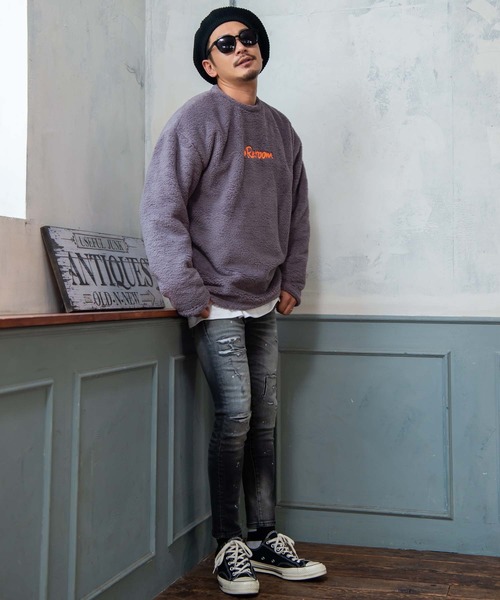 #Re:room（リルーム）の「3Dロゴボアビッグトレーナー（スウェット・メンズ・グレー/レッド/ネイビー・SMALL/MEDIUM）」の5枚目の写真